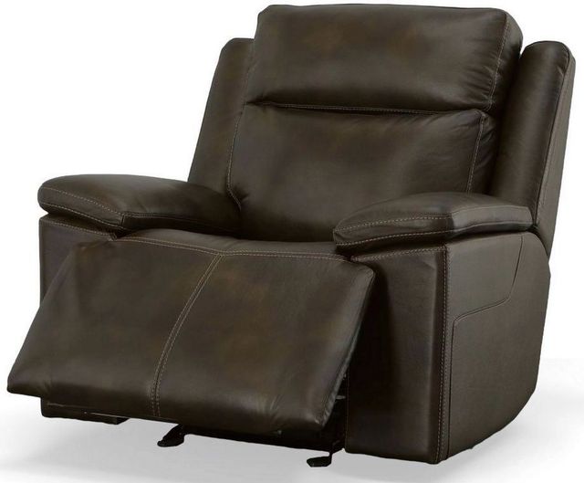 Flexsteel® Chance Brown Power Gliding Recliner with Power Headrest-2