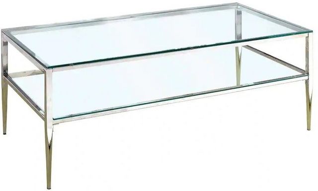 Furniture of America® Tanika Glass Top Coffee Table with Chrome Frame-0