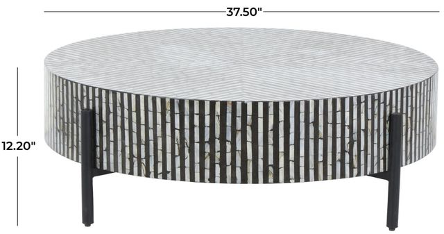 Deco Marche Gray Coffee Table with Black Base-3