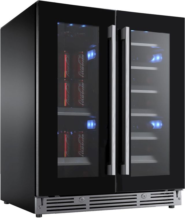 XO 30" Black Glass Built-In Beverage Center and Wine Cooler-2