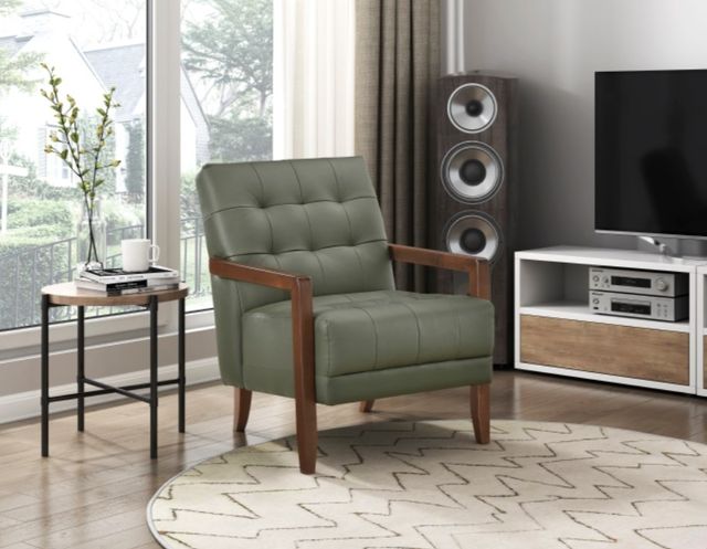 Homelegance® Crafton Green/Walnut Accent Chair-1