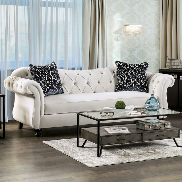Furniture of America® Antoinette White Sofa-0