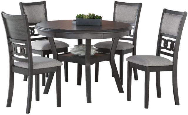 New Classic® Home Furnishings Gia 5-Piece Gray Round Dining Table Set-0