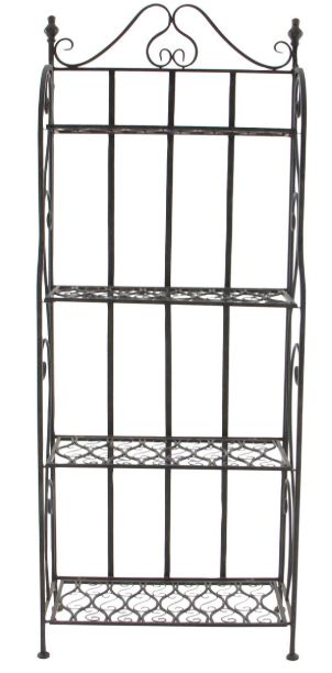 Deco Marche Black Tall Folding Scroll Bakers Rack-2