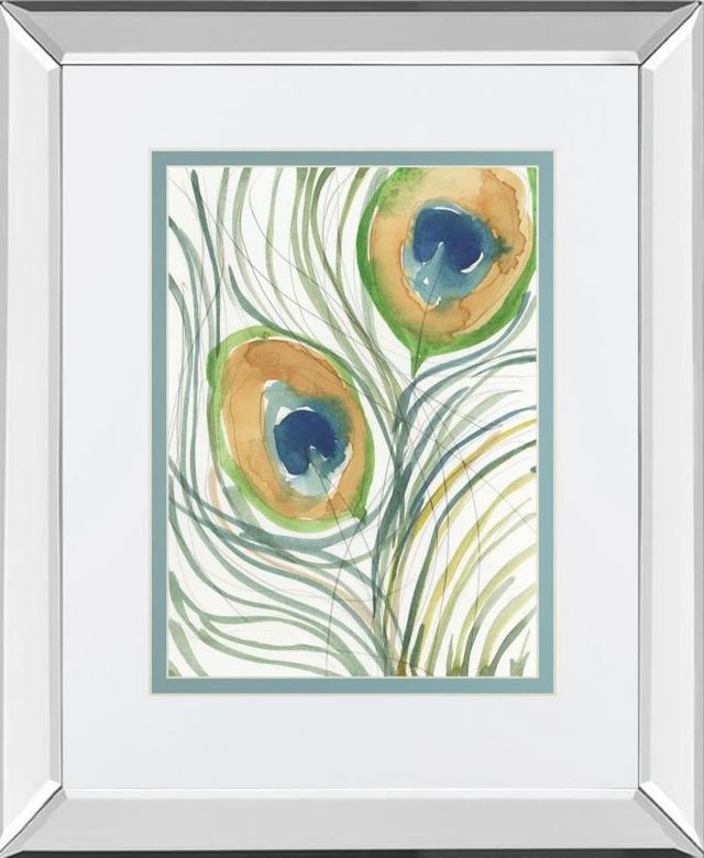 Classy Art Peacock Abstract I by Samuel Dixon Mirror Framed Wall Art-0