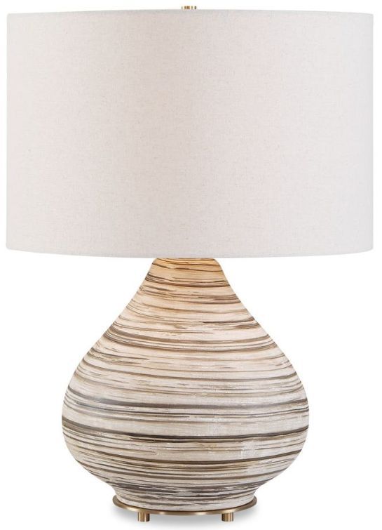 Uttermost® Azura Bone Ivory/Dark Chocolate Horizontal Line Table Lamp-4