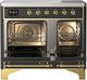 Ilve® Majestic III 40" Graphite Matte Pro Style Induction Range with Solid Door and Brass Trim-1