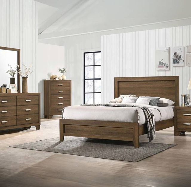 ACME Furniture Miquell Oak Queen Panel Bed-1