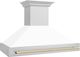 ZLINE Autograph Edition 48" Stainless Steel Wall Mounted Range Hood with White Matte Shell and Polished Gold Handle-4