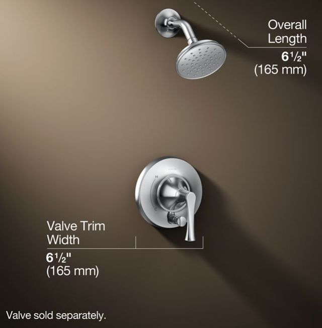 KOHLER® Buckley™ Rite-Temp® Polished Chrome 1.75 GPM Shower Trim Kit with Push-Button Diverter-2