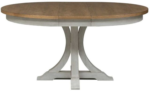 Liberty Furniture Farmhouse Reimagined Chestnut Pedestal Dining Table with Antique White Base-2