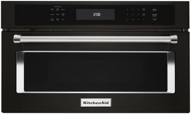 KitchenAid® 1.4 Cu. Ft. Black Stainless Steel with PrintShield™ Finish Electric Built In Microwave-0