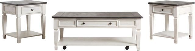 Liberty Furniture Allyson Park 3-Piece Charcoal/Wirebrushed White Occasional Set-0