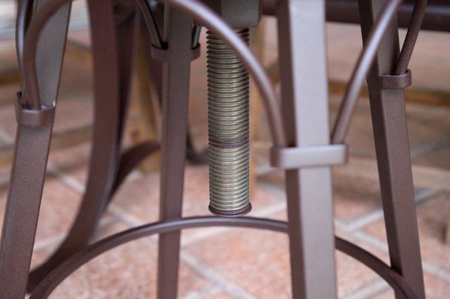 International Furniture Direct Antique Brown/Rust Adjustable Swivel Stool-3