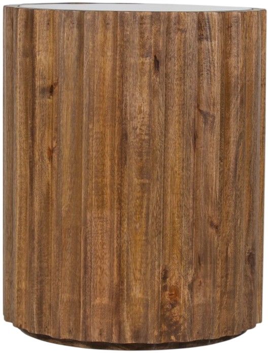 Porter International Designs Pinion Black End Table with Walnut Base-1