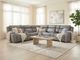 Kate Preston Home 7pc Storm Blue Leather Sectional with Cooling Unit-1