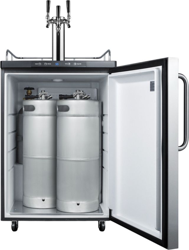 Summit® 24" Black/Stainless Steel Outdoor Kegerator -3