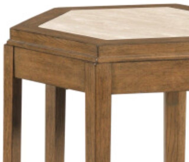 Kincaid® Brookside-Acquisitions Blond Top Chairside Table with Travertine Base-0