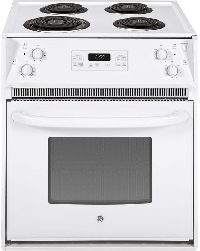 GE 27" White Drop In Electric Range-0