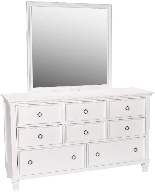 New Classic® Home Furnishings Tamarack White Dresser and Mirror-0