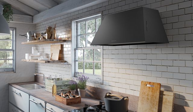 Faber Chloe 28" Painted Black Wall Mounted Range Hood-1