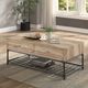 ACME Furniture Brantley Oak 2-Drawer Coffee Table with Sandy Black Base-4