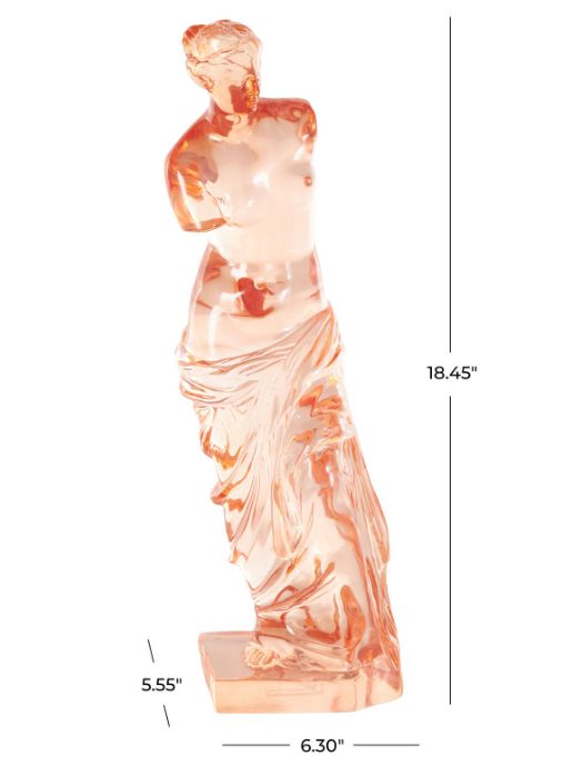 Deco Marche Cosmoliving by Cosmopolitan Orange Woman Tinted Decorative Sculpture-3