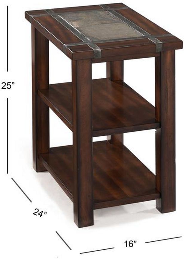 Magnussen Home® Roanoke Cherry Chairside End Table with Slate Top -1