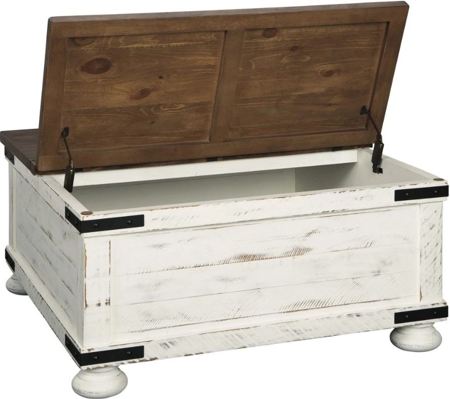 Signature Design by Ashley® Wystfield Brown Storage Coffee Table with Antique White Base