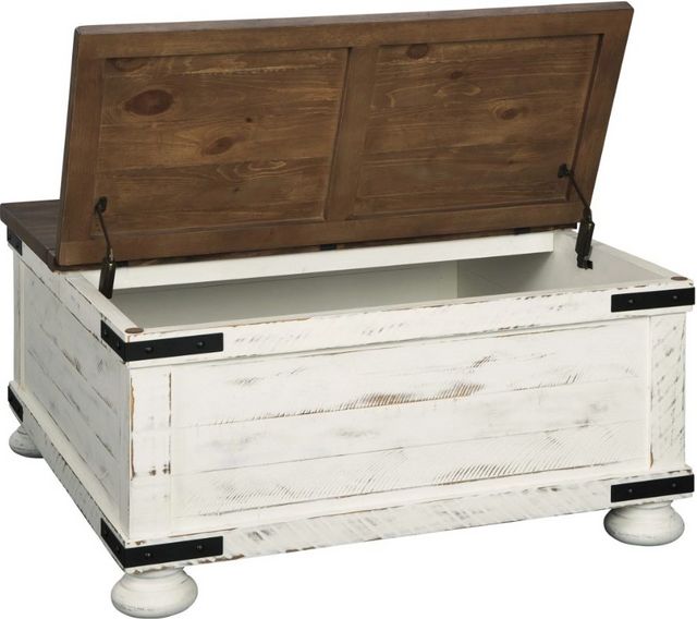 Signature Design by Ashley® Wystfield Brown Storage Coffee Table with Antique White Base-0