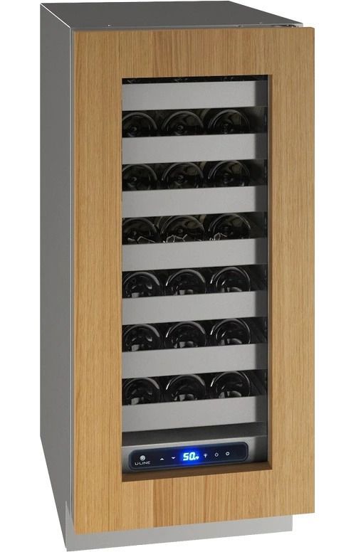 U-Line 5 Class Collection 15” 2.9 Cu. Ft. Panel Ready Wine Cooler with Reversible Hinge Glass Door-0