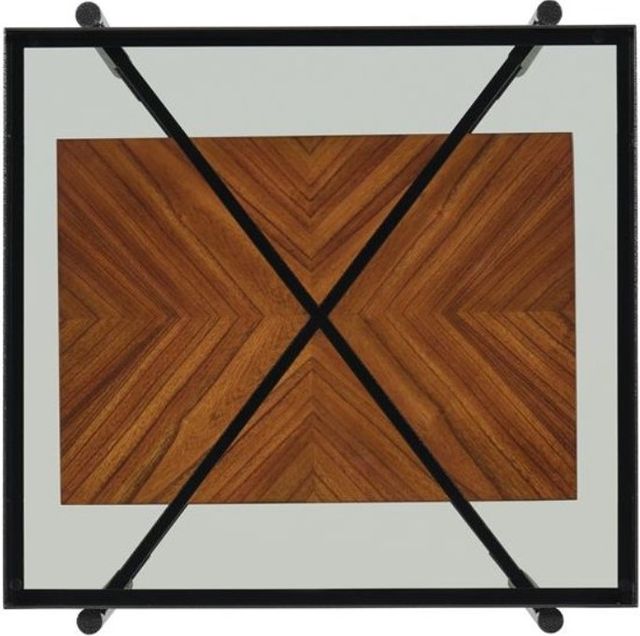 Riverside Furniture Lennox Black Rectangular Side Table with Rosewood Base-3