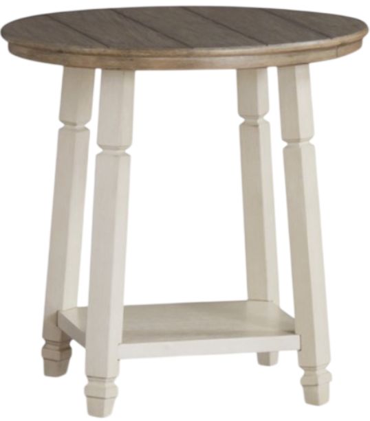 American Wholesale Furniture Riverside 3-Piece Weathered Oak Occasional Table with Antique White Base Set-2