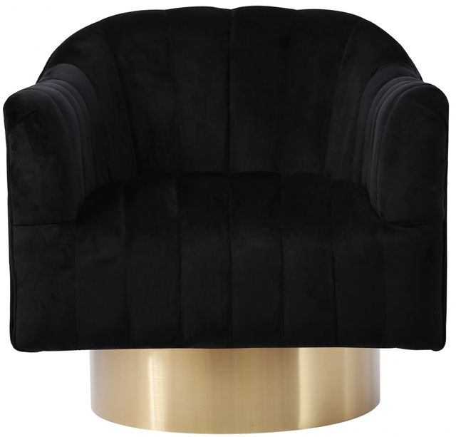Meridian Furniture Farrah Black/Gold Velvet Swivel Chair-1