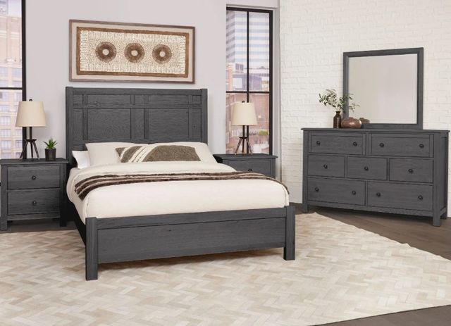 Artisan & Post by Vaughan-Bassett Graphite Architectural Queen Panel Bed-1