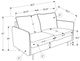 Monarch Specialties Inc. Beige 58" Loveseat with Black Metal Legs-2