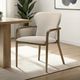 Armen Living Klarissa Cream/Walnut Dining Arm Chair-1