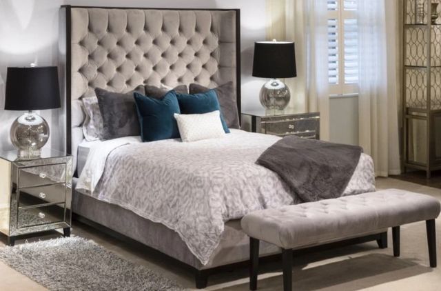 Decor-Rest® Furniture LTD Customizable Carolina 95 Upholstered King Panel Bed-1