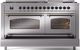 Ilve® Nostalgie II Series 60" Stainless Steel Pro Style Dual Fuel Range-4