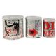 A & B Home 3-Piece Black/Nickel/Red Decorative Tin Box Set-0