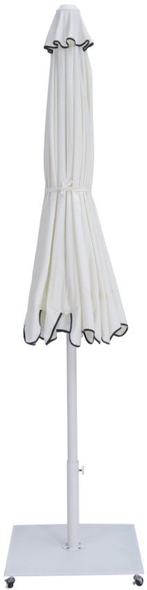 Meridian Furniture Amalfi Matte White/White Aluminum Outdoor Patio Umbrella and Rectangular Base-1