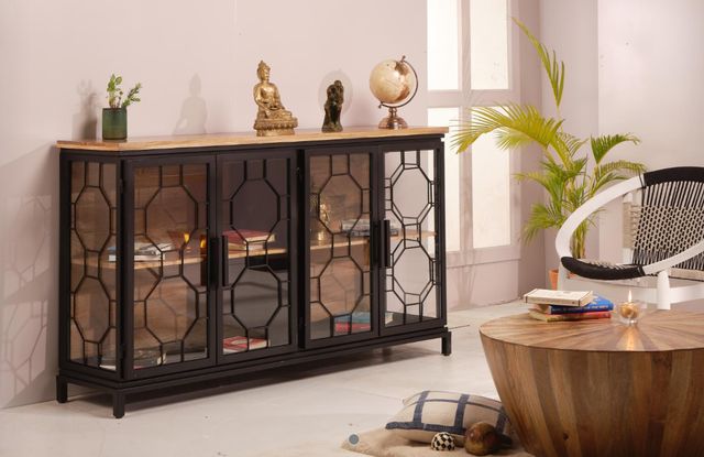 Jaipur Furniture Mariani Black 4-Door Cabinet-1