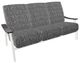 Telescope Casual St. Catherine Agra Classic/Snow Aluminum/Fabric Outdoor MGP Cushion Three-Seat Sofa with Chestnut Rustic Arms-0