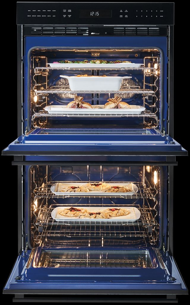 Wolf® E Series 30" Black Double Electric Wall Oven-2