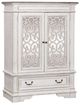 Liberty Furniture Abbey Park Antique White/Weathered Brown Mirrored Door Chest-0