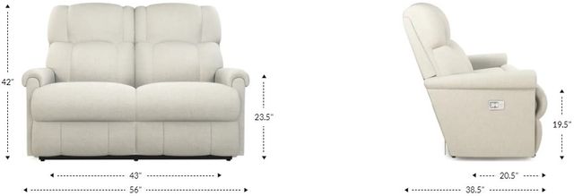 La-Z-Boy® Pinnacle Mink Power Reclining Loveseat with Headrest-4