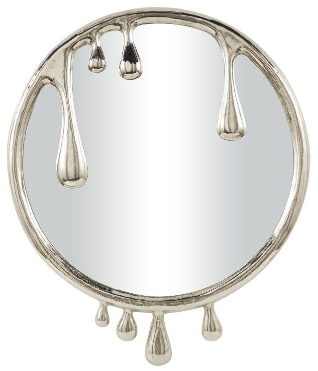 Deco Marche Silver Drip Wall Mirror with Melting Design-1