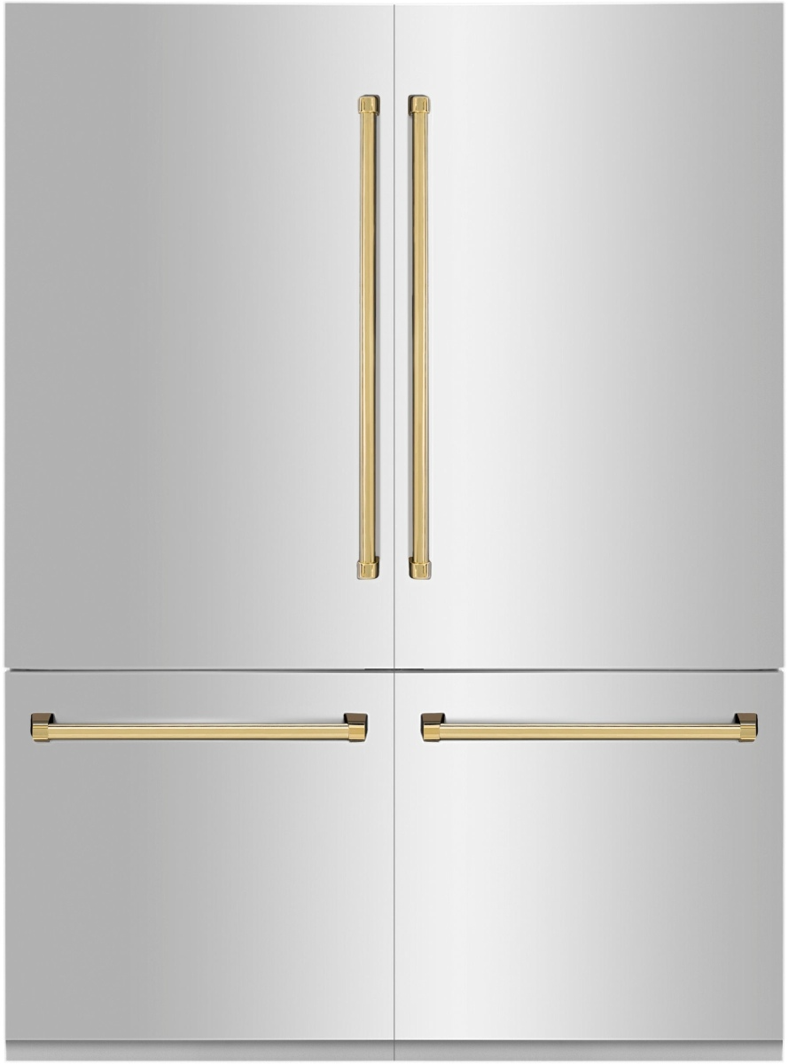 White refrigerator with rose gold handles sales