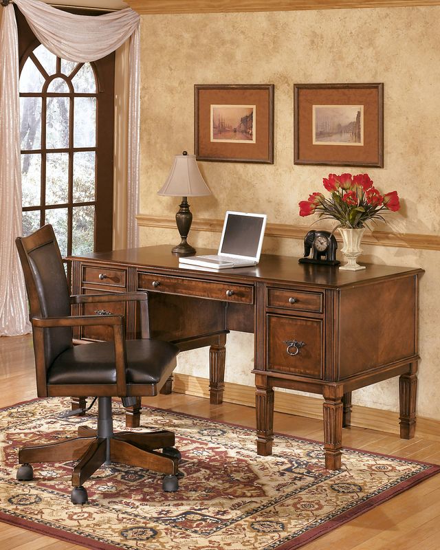 Signature Design by Ashley® Hamlyn 2-Piece Medium Brown Office Set-3