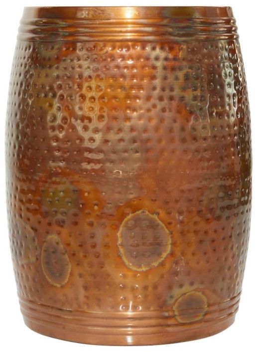 Deco Marche Copper Hammered Drum Table-1